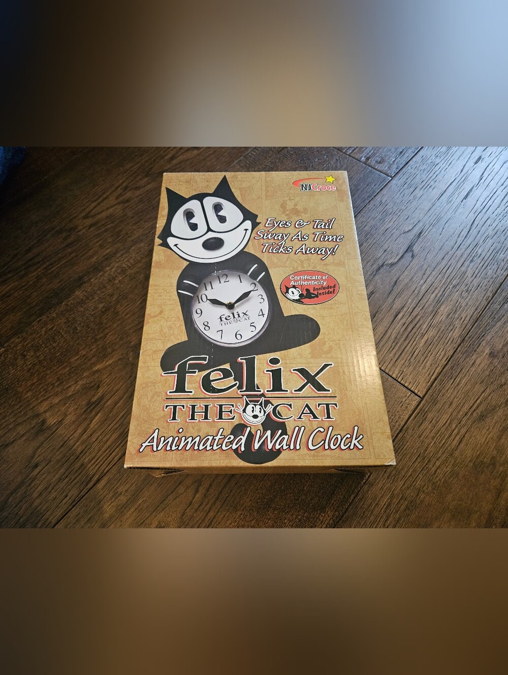 NJ Croce Felix the Cat 3D Motion Wall Clock NEW In The Box Retro Cartoon New . 